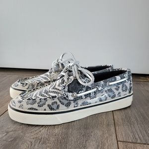 Sperry Topsiders Black & White Animal print